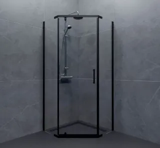 Душевой уголок Triton Дека Щ0000062934 100x100 см профиль чёрный стекло прозрачное